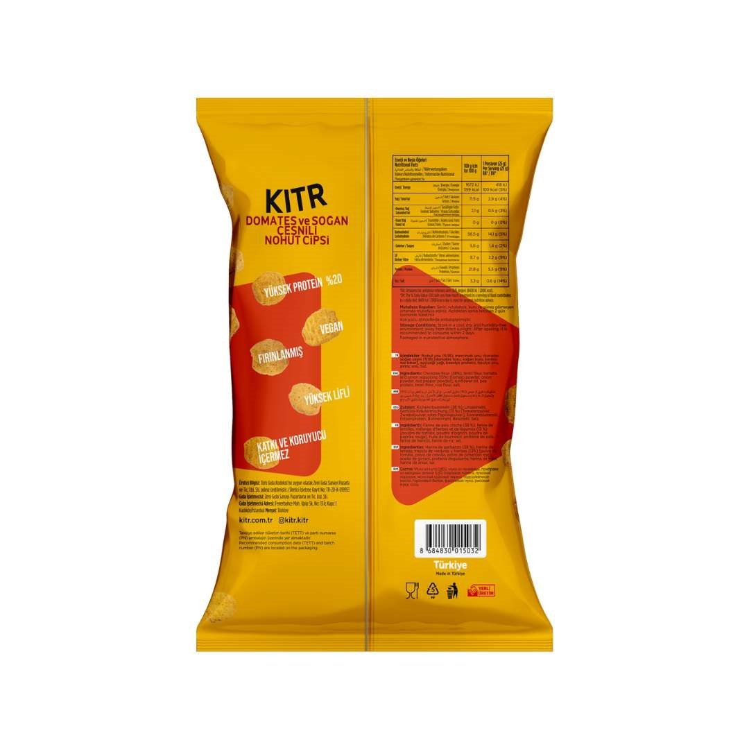 Domates ve Soğan Çeşnili Yüksek Proteinli Nohut Cipsi 50 gr - Kıtr