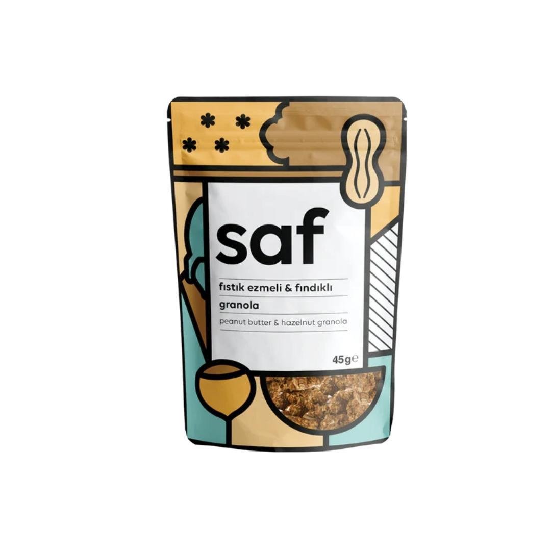 Fıstık Ezmeli & Fındıklı Granola 45 gr - saf nutritoun