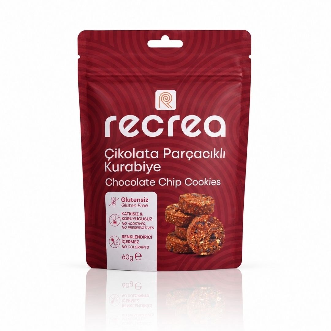 Glutensiz Çikolata Parçacıklı Kurabiye 60 gr - Recrea