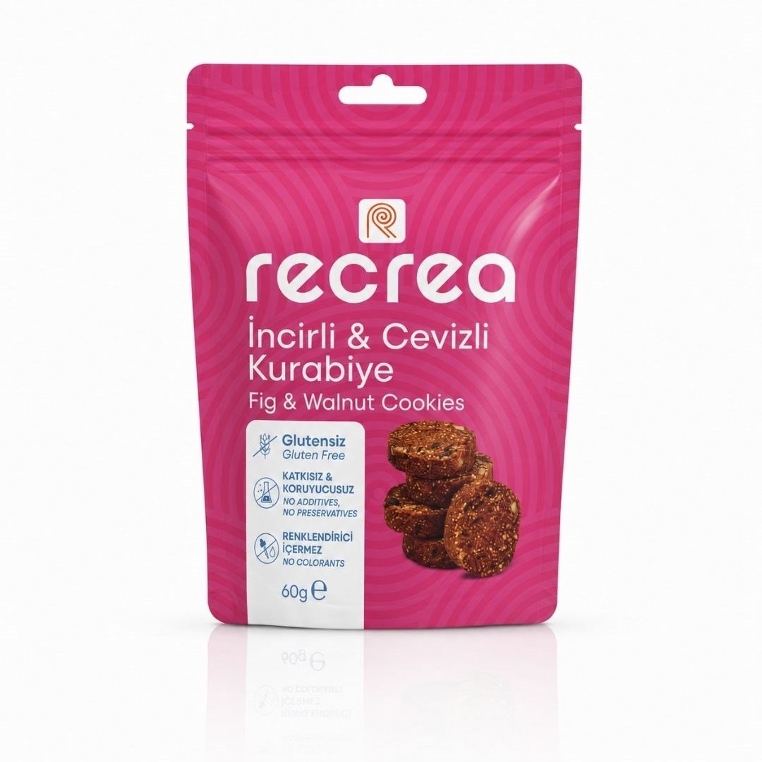 Glutensiz İncirli & Cevizli Kurabiye 60 gr - Recrea