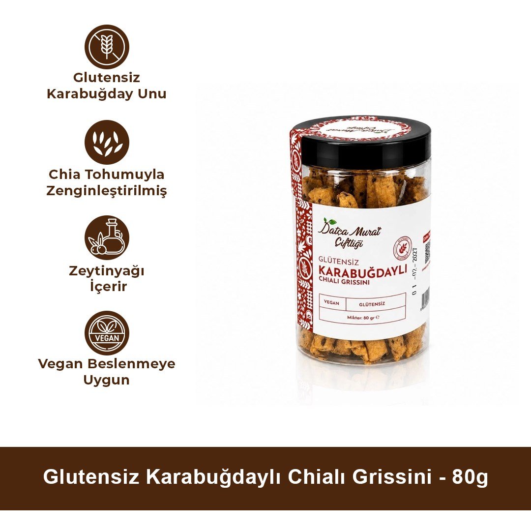 Glütensiz Karabuğdaylı Chialı Grissini 80g