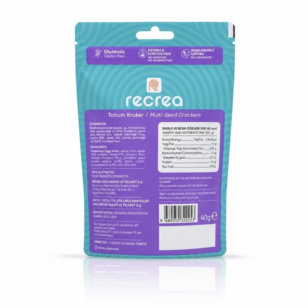 Glutensiz Tohum Kraker 40 gr - Recrea