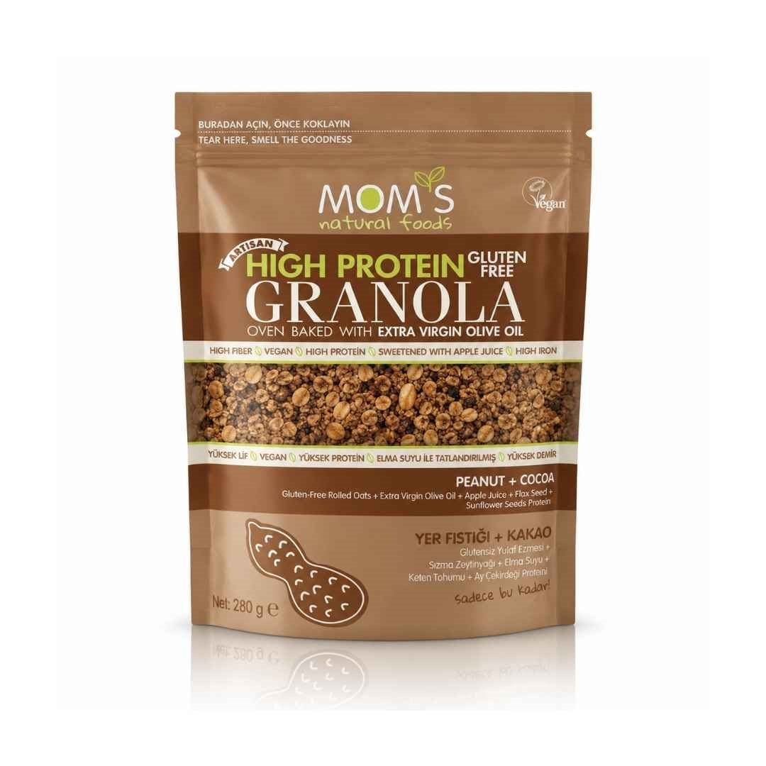Glutensiz Yer Fıstığı Kakao Granola 280g - Mom's