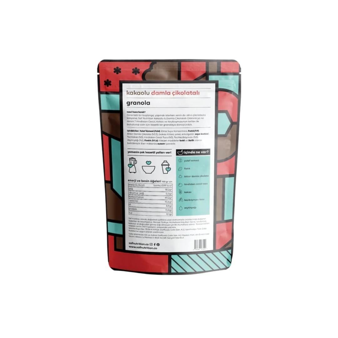 Kakaolu & Damla Çikolatalı Granola 360 gr - saf nutritoun