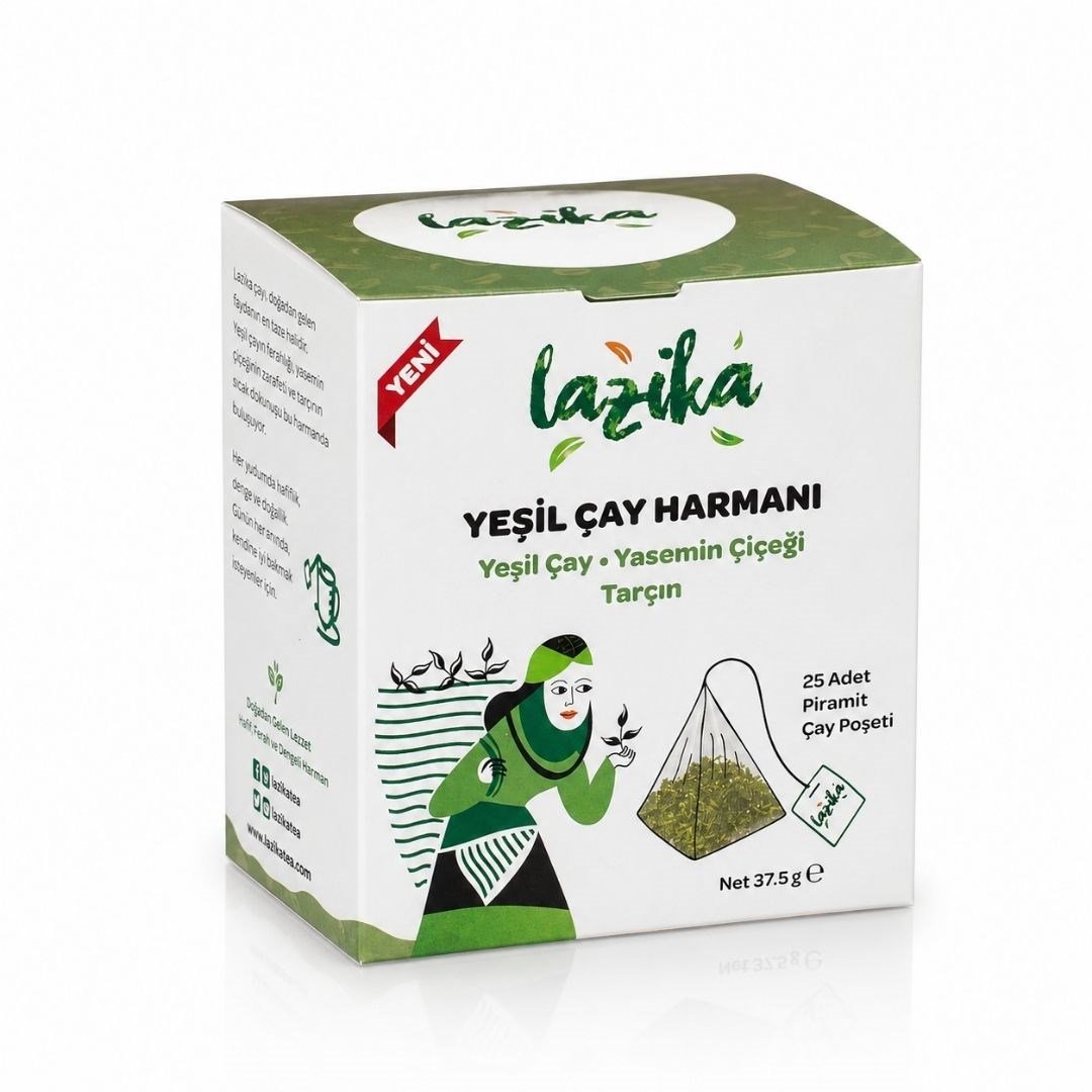Lazika Yeşil Çay Harmanı Yasemin Çiçeği-Tarçın Çayı 25 adet