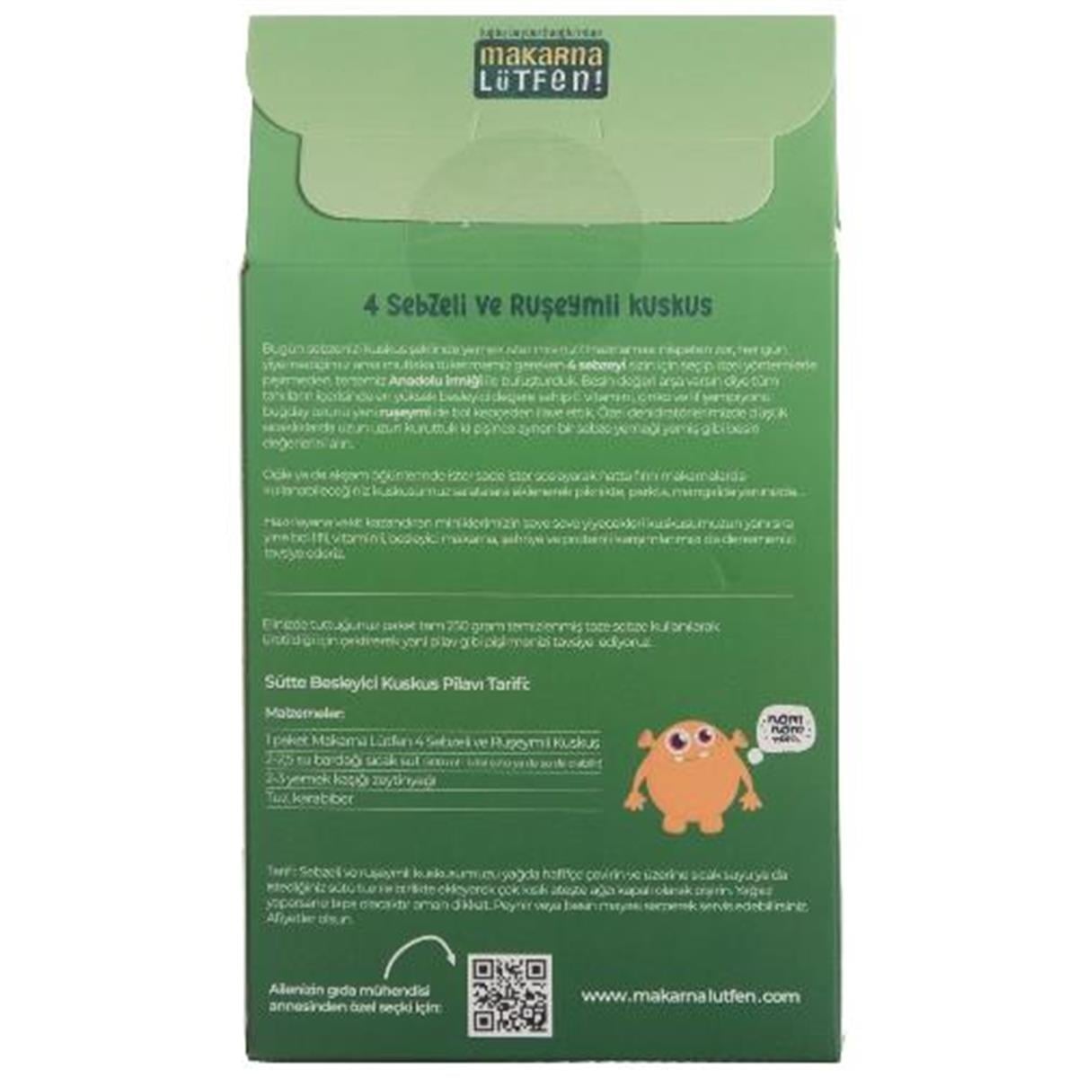 Makarna Lütfen 4 Sebzeli Rüşeyimli Kuskus 250 Gr