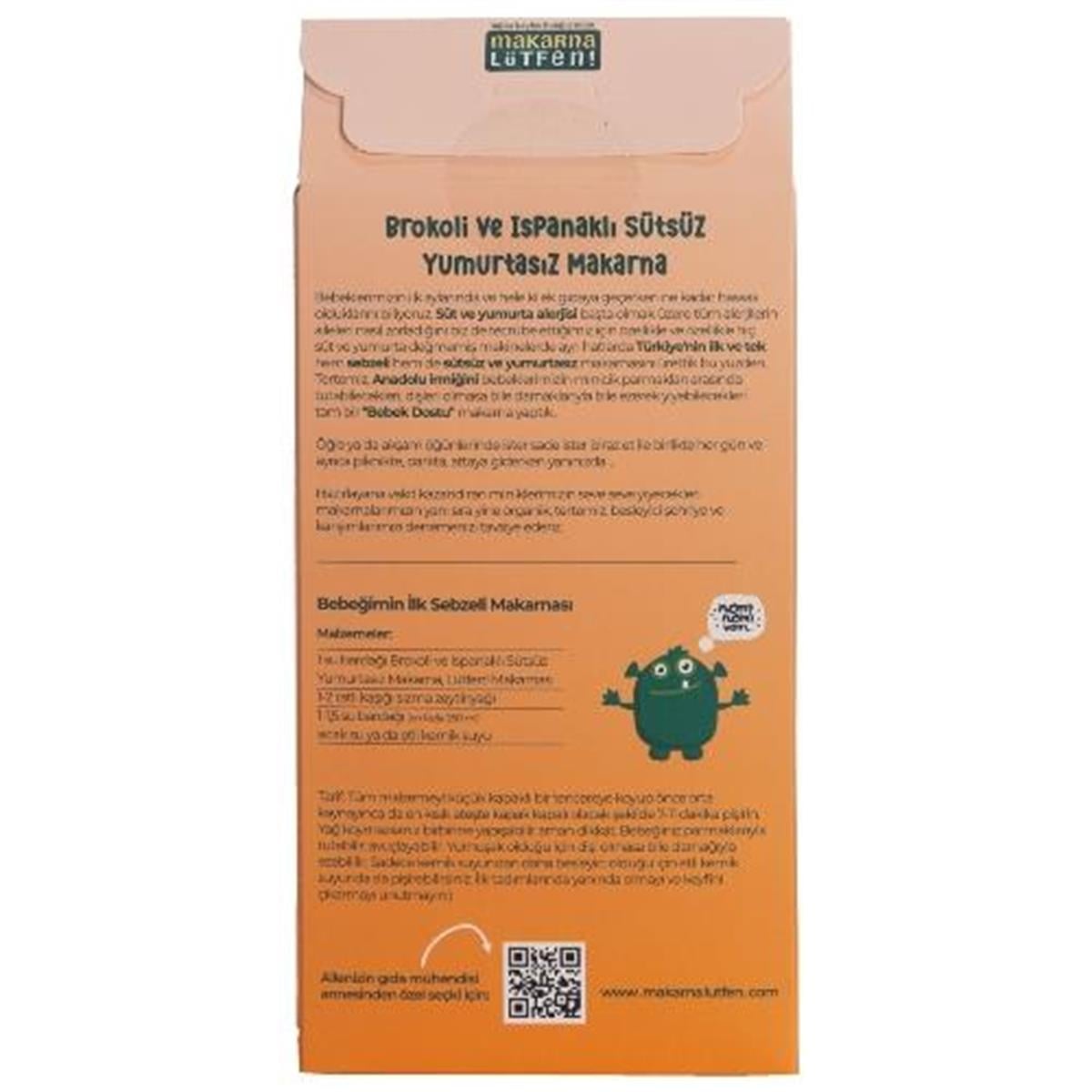 Makarna Lütfen Brokoli ve Ispanaklı Sütsüz Yumurtasız Makarna 250 Gr