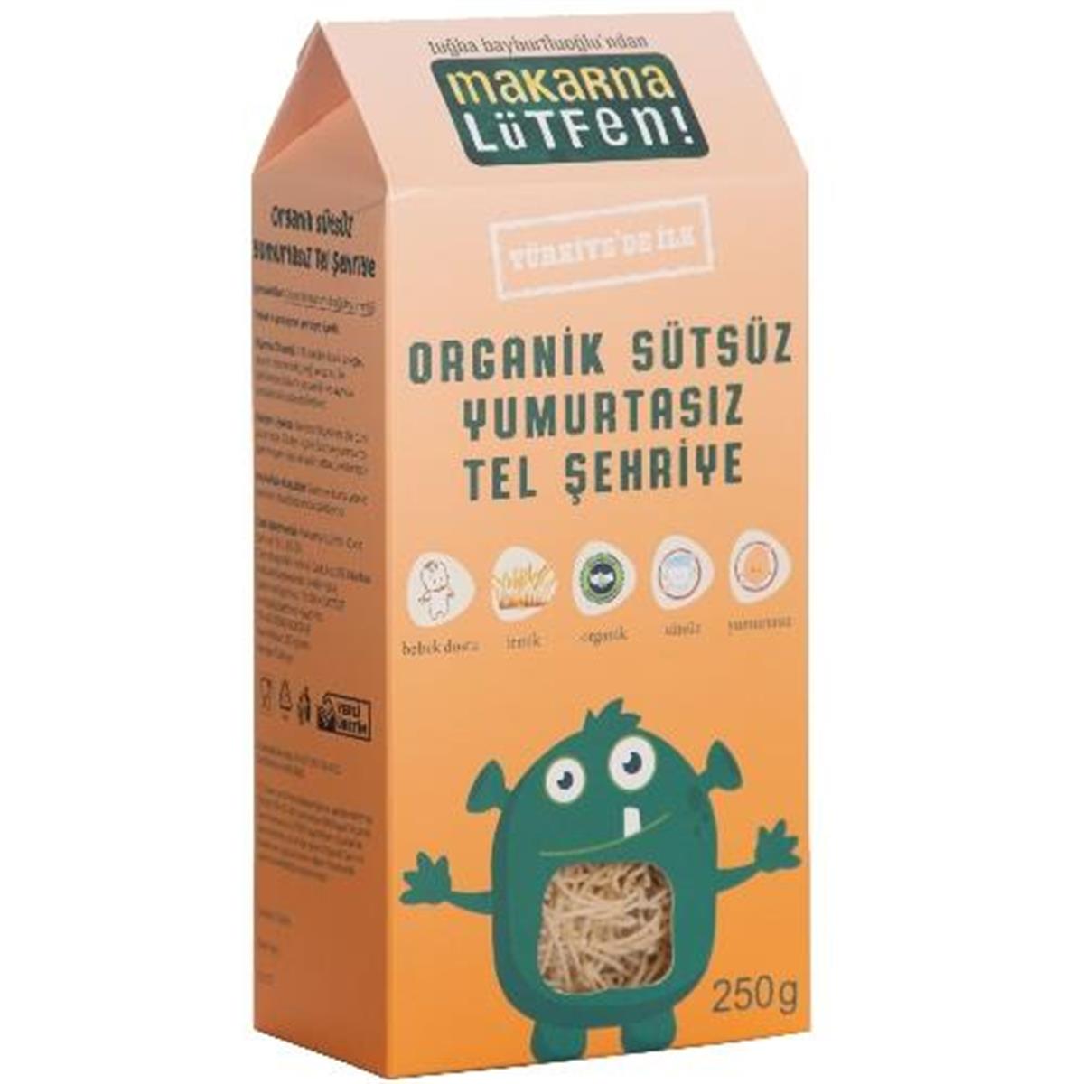 Makarna Lütfen Organik Sütsüz Yumurtasız Tel Şehriye 250 Gr