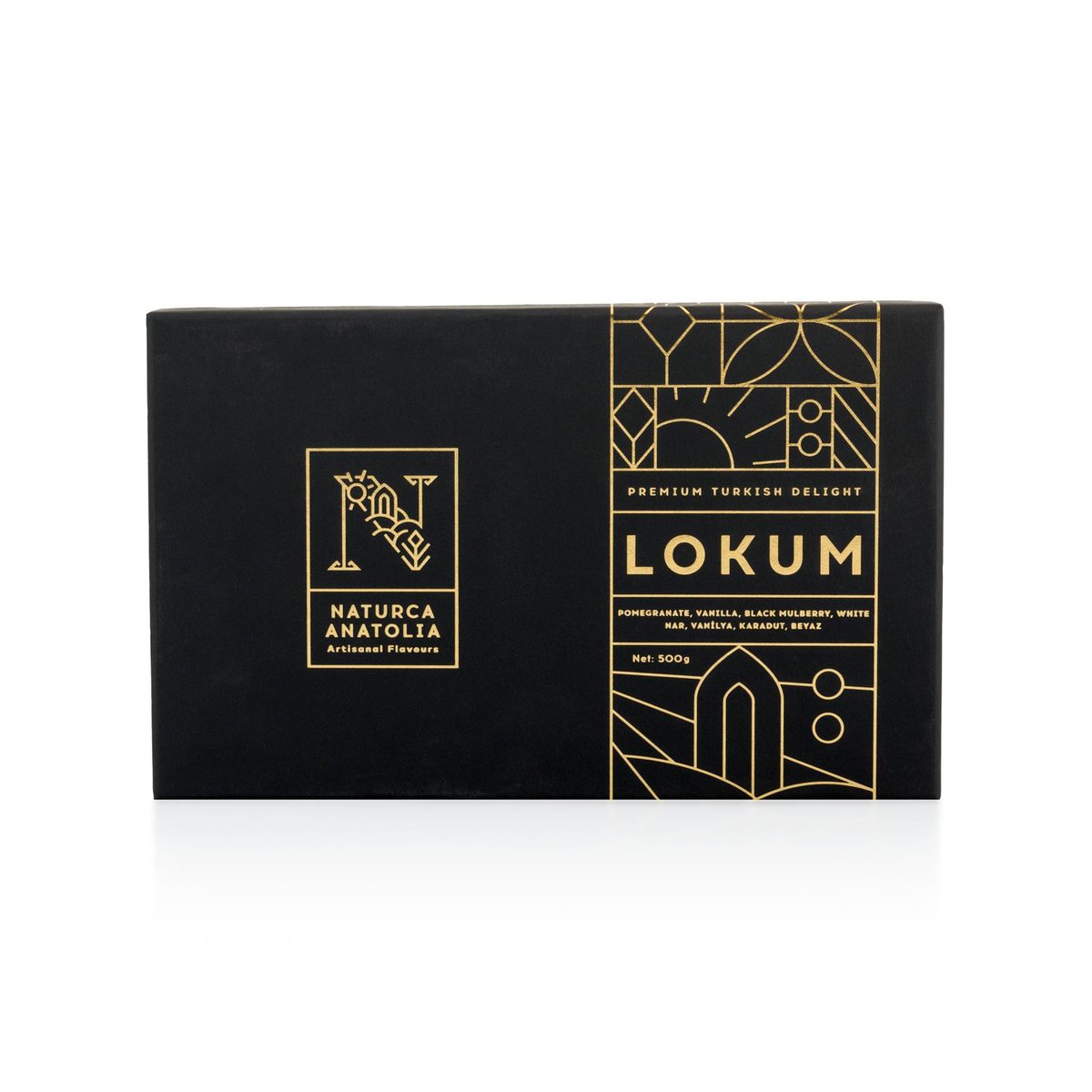 Nar,Vanilya,Karadut Vip Beyaz Lokum 500 gr - Naturca