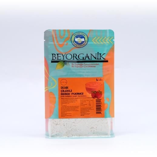 Organik Çilekli Bebek Pudingi 200gr - Beyorganik
