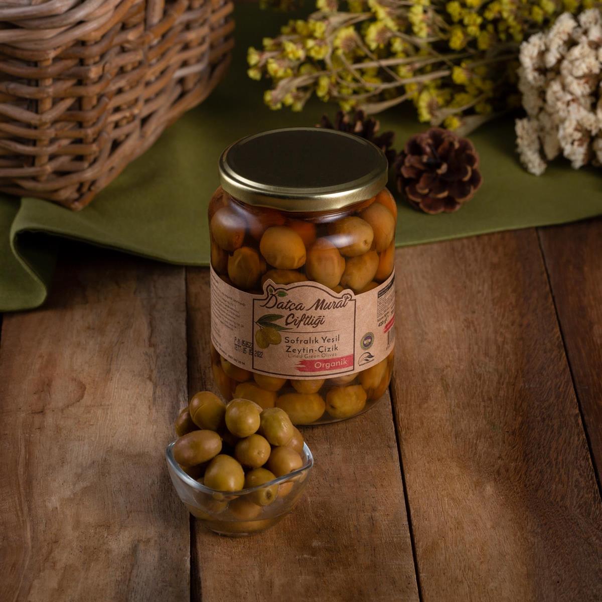 Organik Çizik Yeşil Zeytin 420 gr