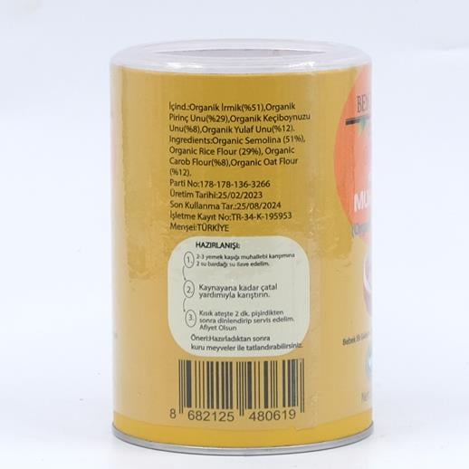 Organik Ek Gıda Keçiboynuzlu Yulaflı Muhallebi 350 gr - Beyorganik