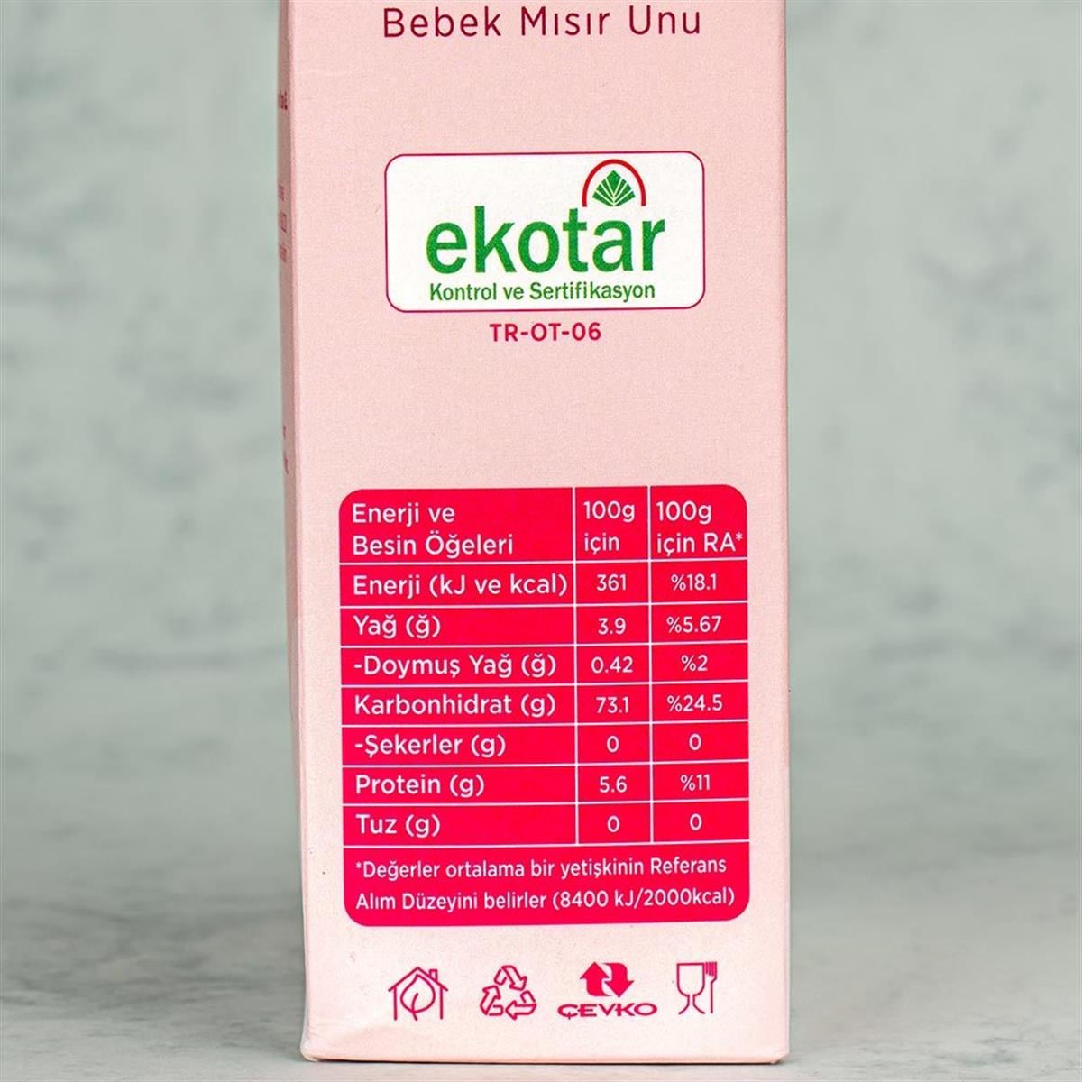 Organik Glutensiz Bebek Mısır Unu 250 gr-Org Bahçe