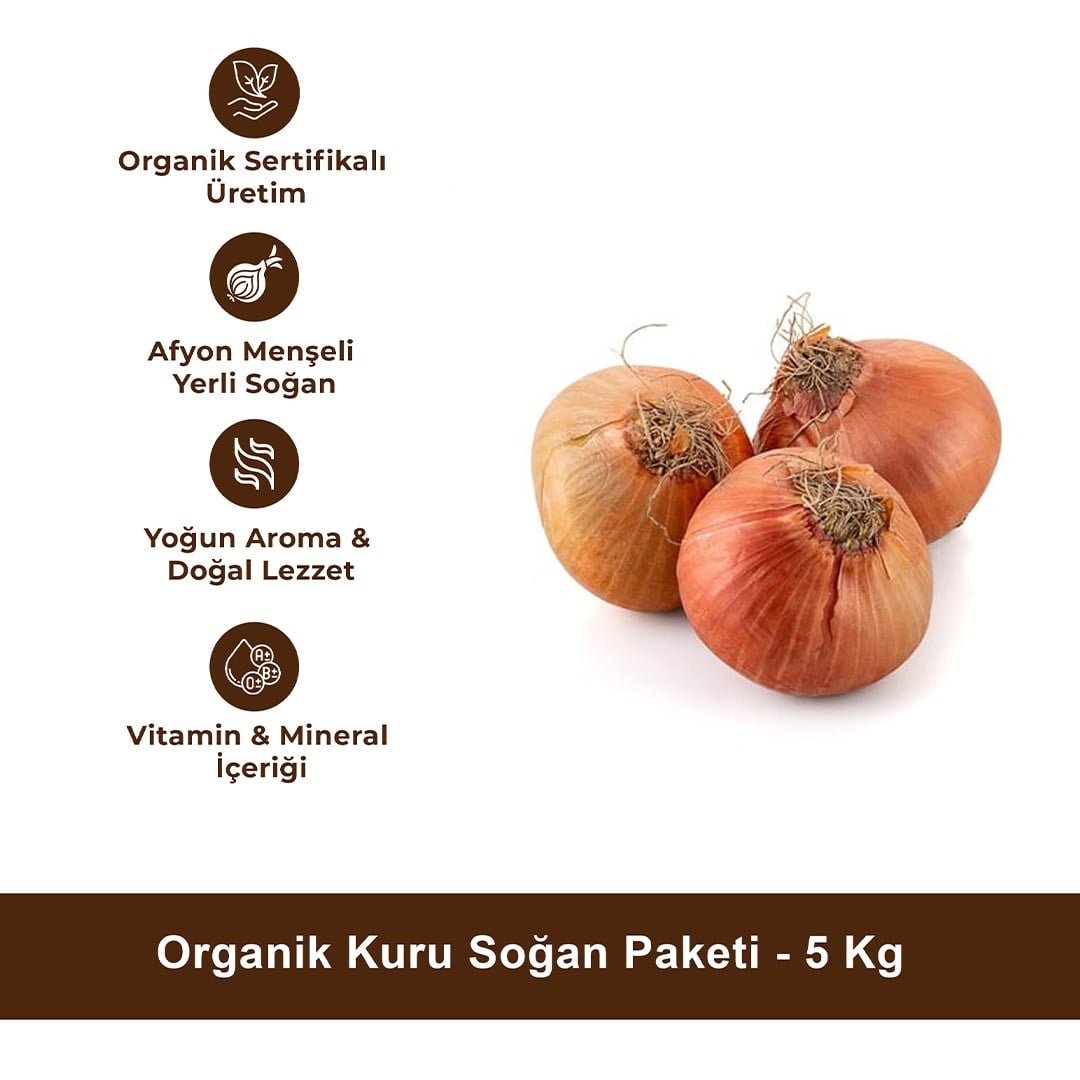 Organik Kuru Soğan Paketi - 5 Kg
