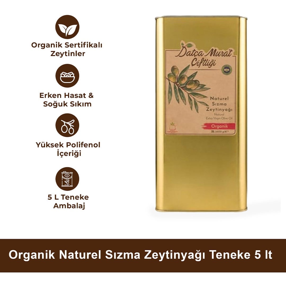 Organik Naturel Sızma Zeytinyağı Teneke 5 lt