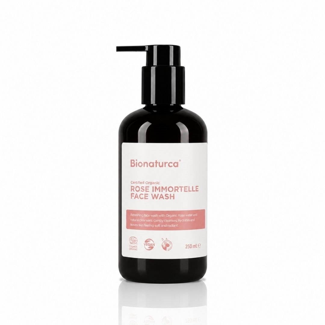 Organik Sertifikalı Gül & Ölmezçiçek Canlandırıcı Yüz Temizleme Kremi 250 ml-Bionaturca