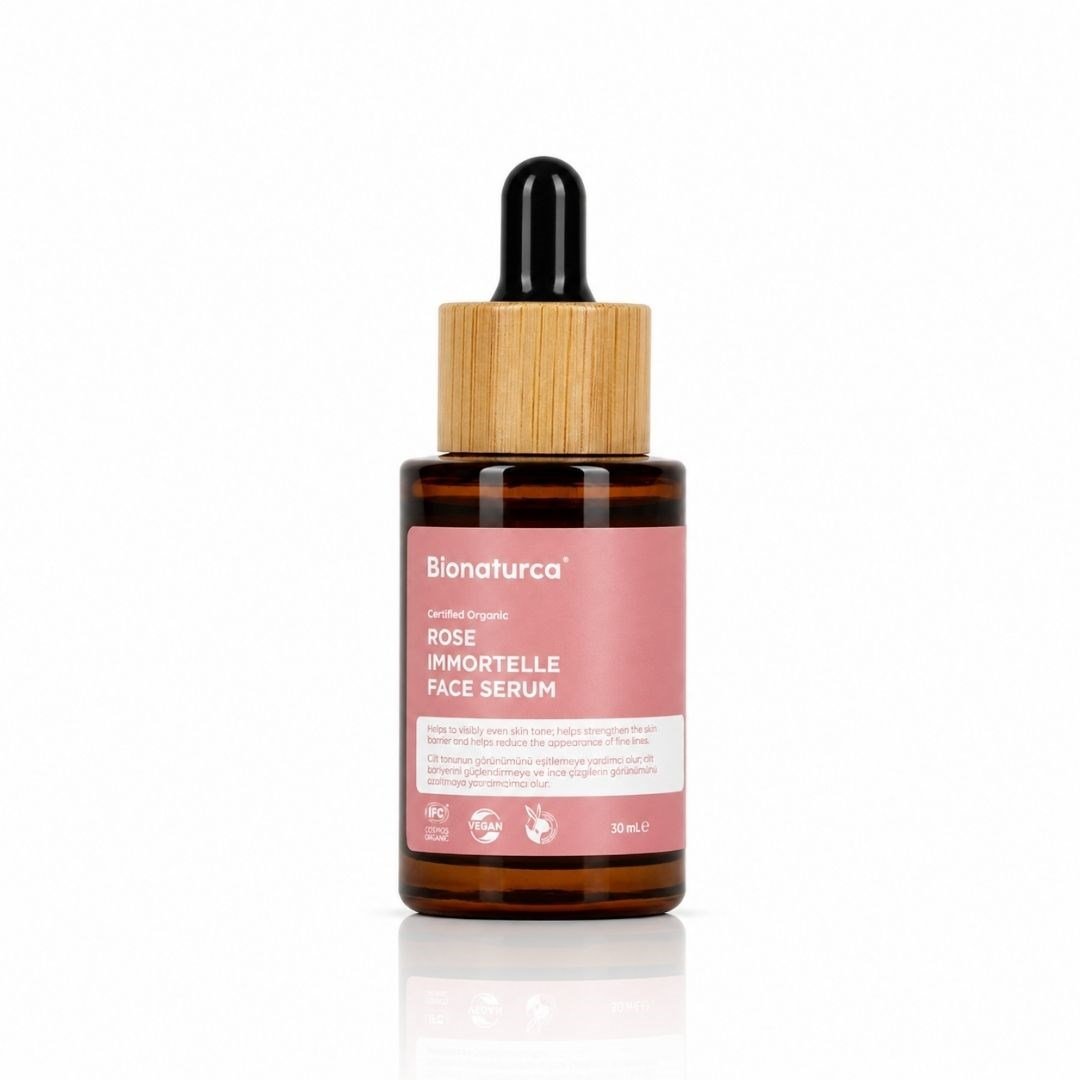 Organik Sertifikalı Gül & Ölmezçiçek Sıkılaştırıcı Yüz Serumu 30 ml - Bionaturca