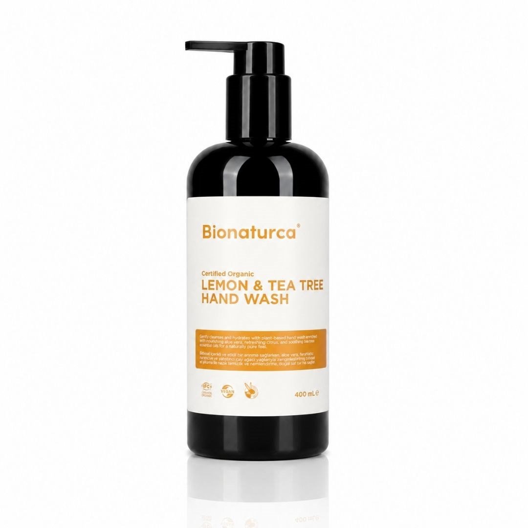 Organik Sertifikalı Limon & Çay Ağacı Özlü Sıvı El Sabun 400 ml - Bionaturca