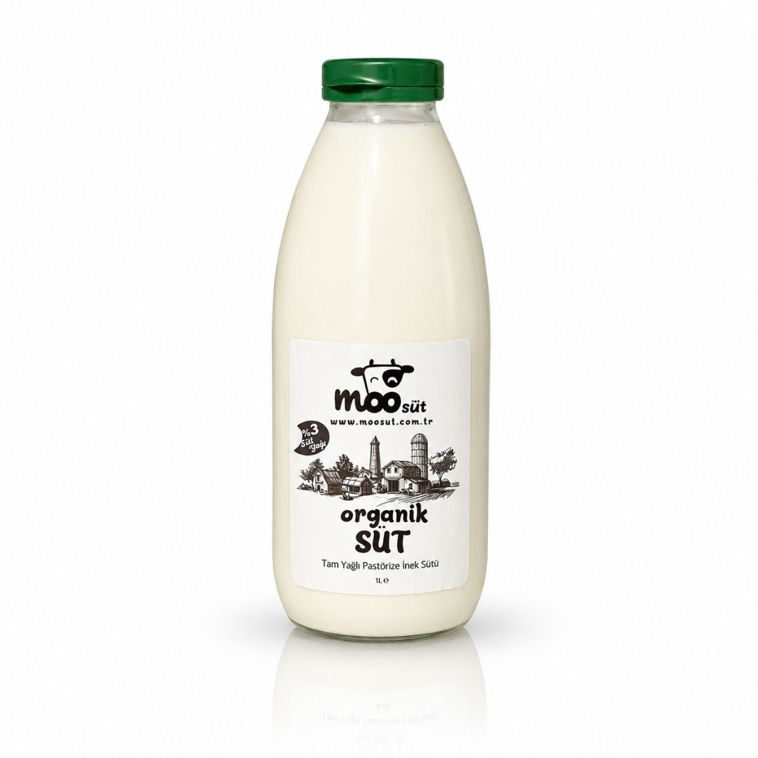 Organik Tam Yağlı Pastörize İnek Sütü 1 Lt - Moo Süt