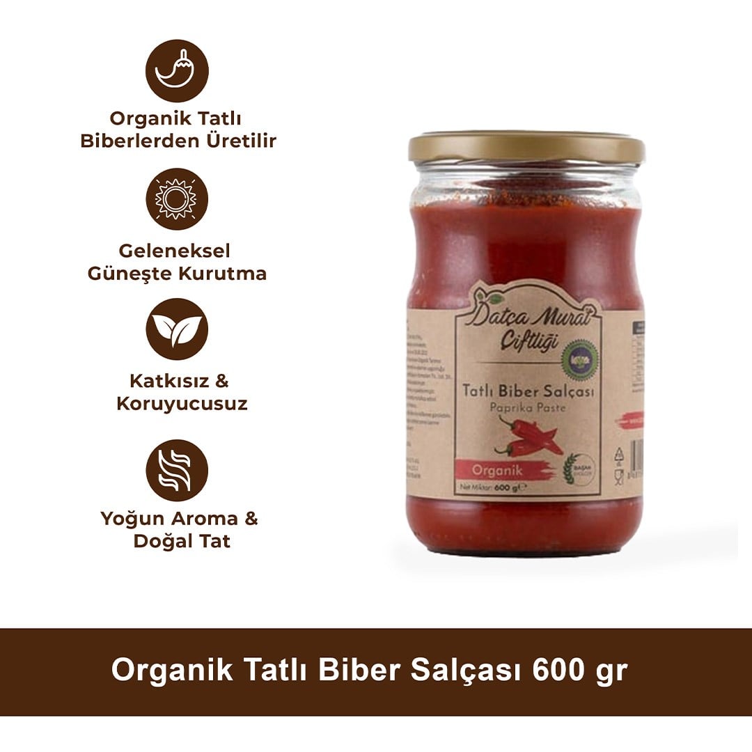 Organik Tatlı Biber Salçası 600 gr