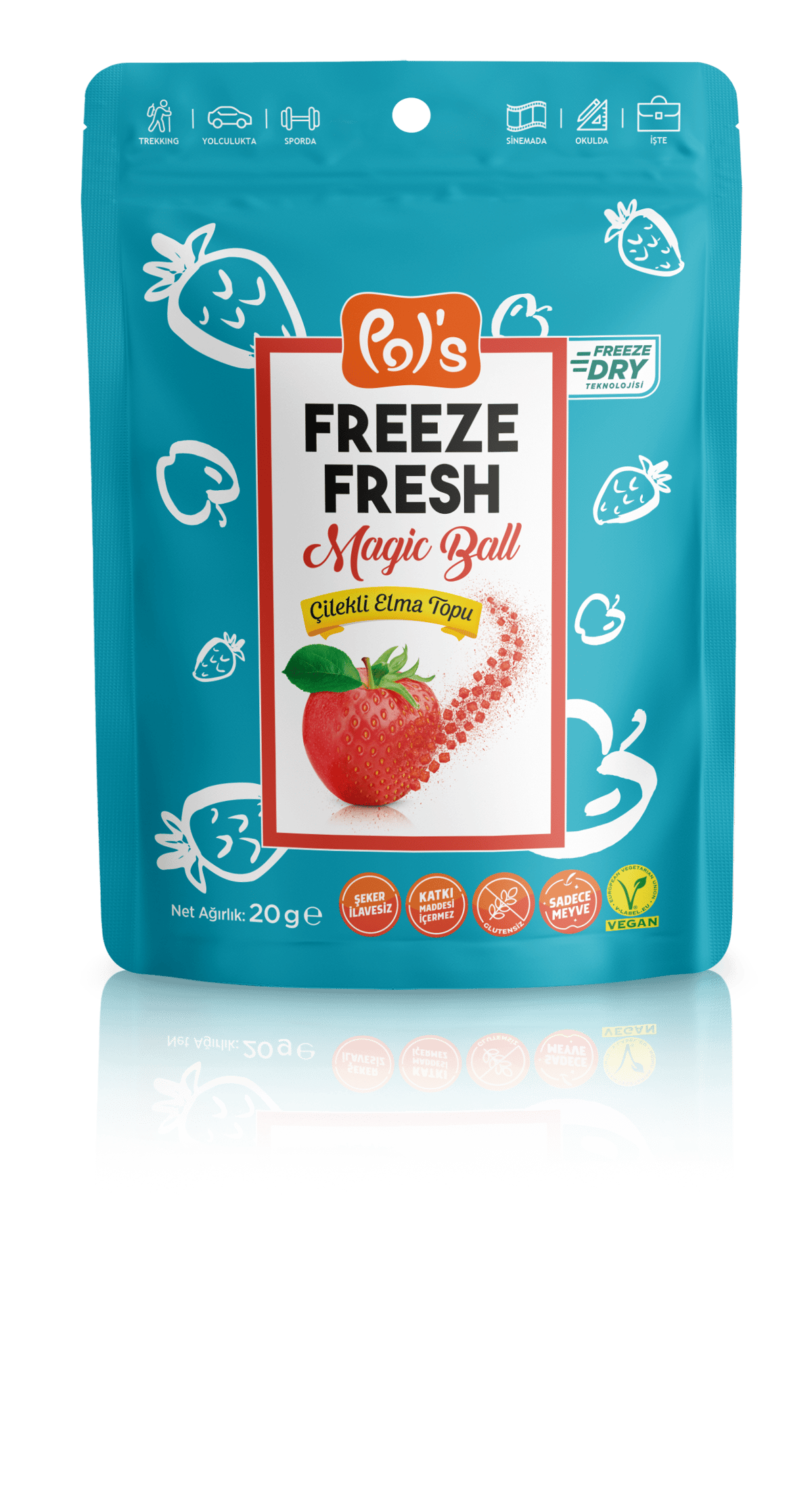 Pol's-Freeze Fresh Çilekli Elma Topu 16 gr