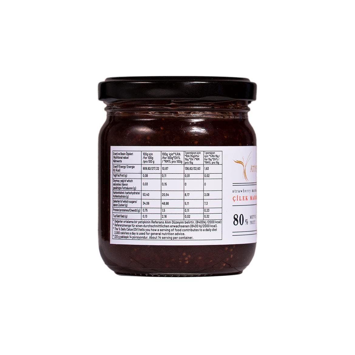 Şekersiz Çilek Marmelatı 220 gr - Atiye Laçin