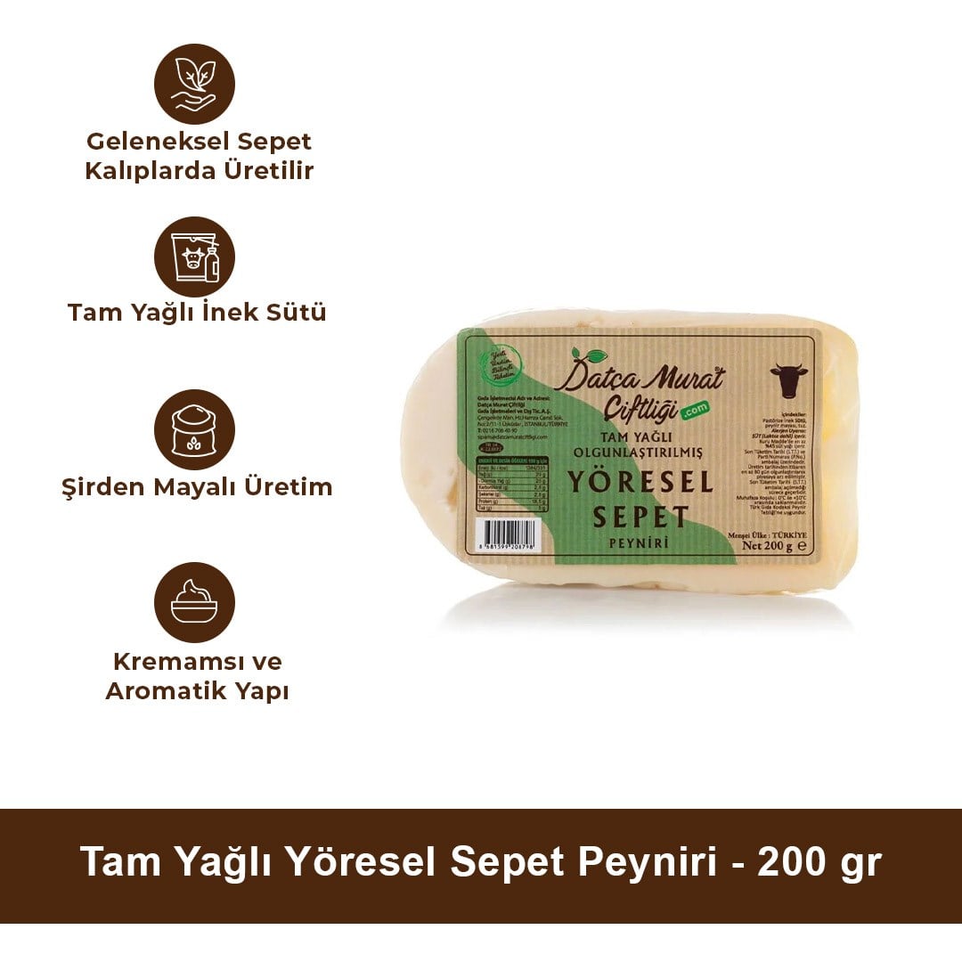 Tam Yağlı Yöresel Sepet Peyniri 200 gr