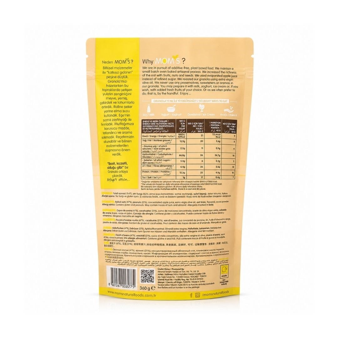 Yer Fıstıklı Granola 360gr - Mom's