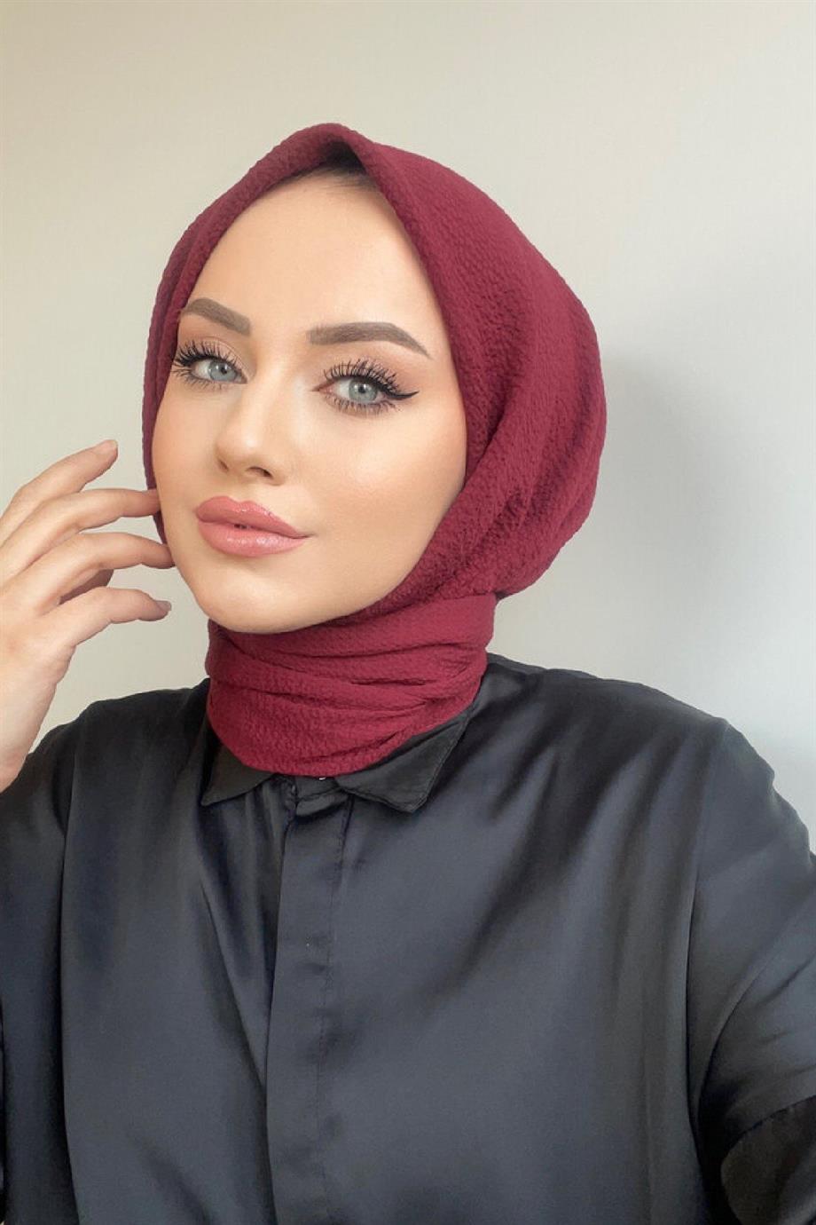 Bordo Naturel Eşarp 