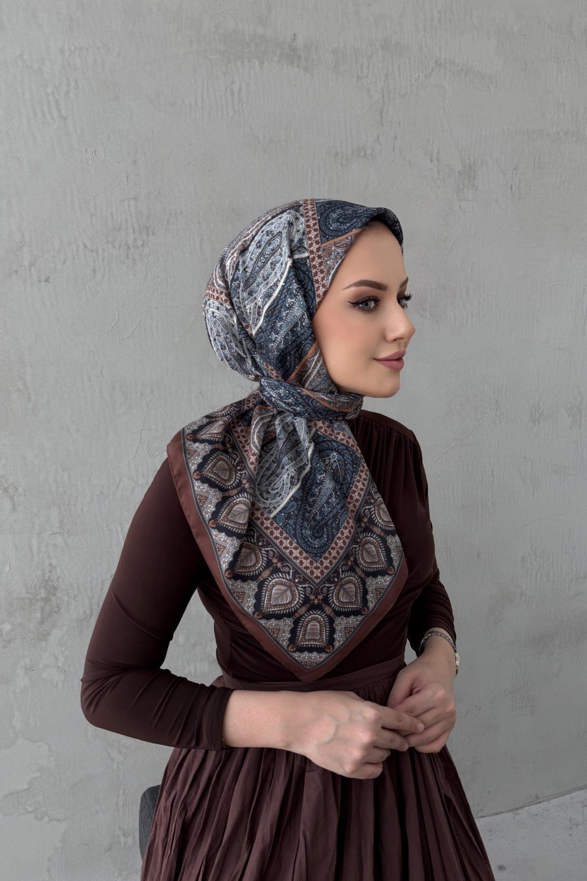 Chocolate Elvin Bohemian Modal Silk Scarf
