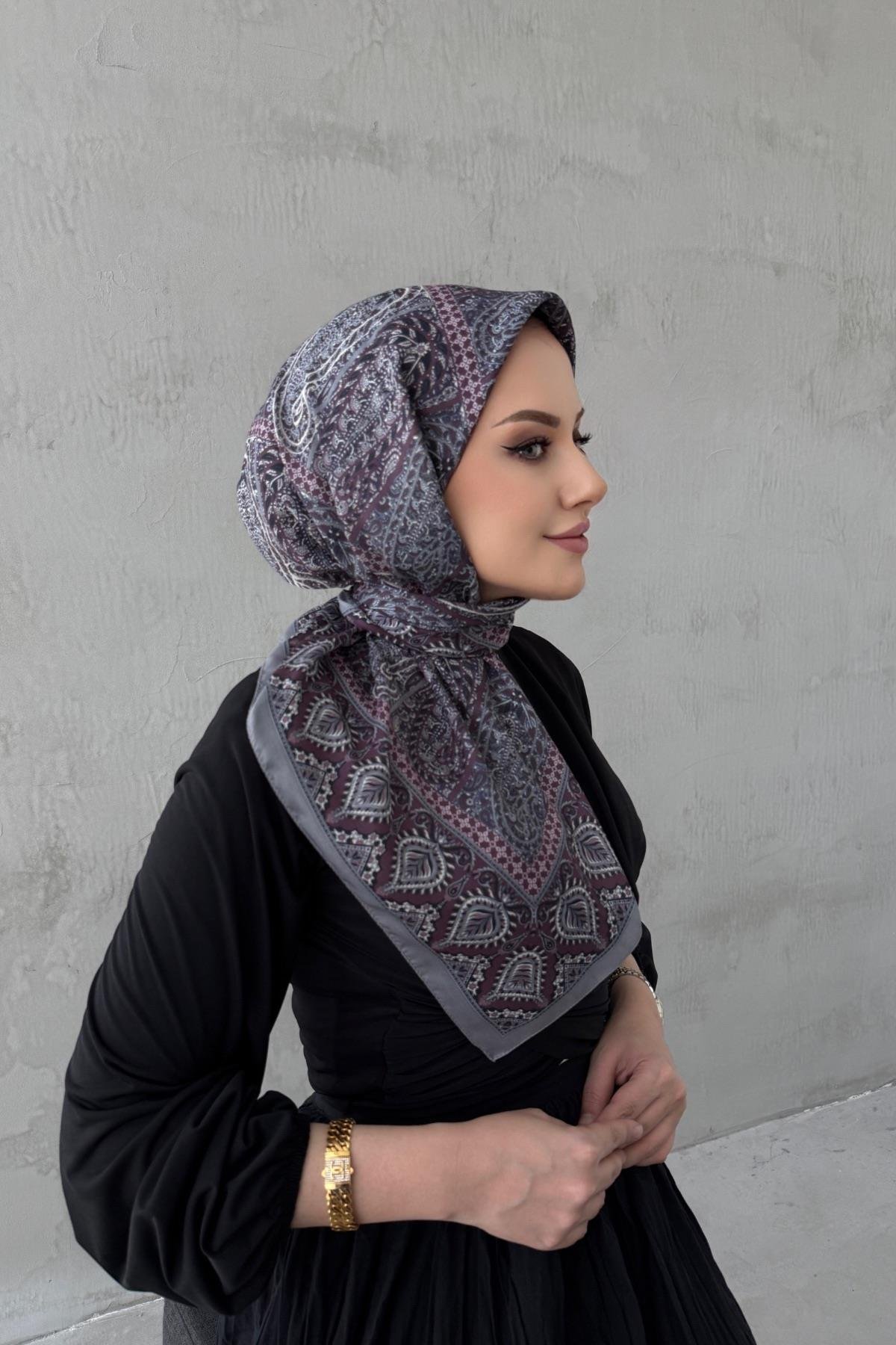 Gray Elvin Bohemian Modal Silk Scarf