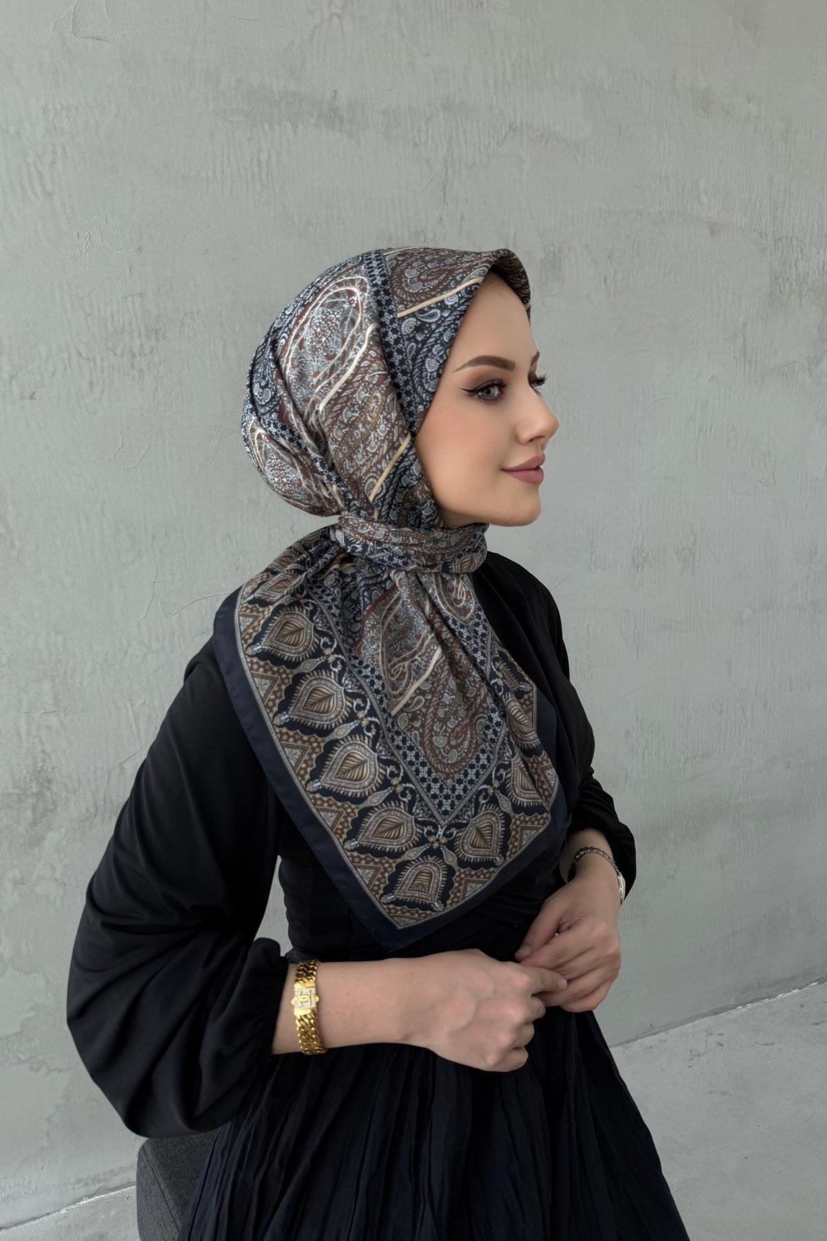Black Elvin Bohemian Modal Silk Scarf