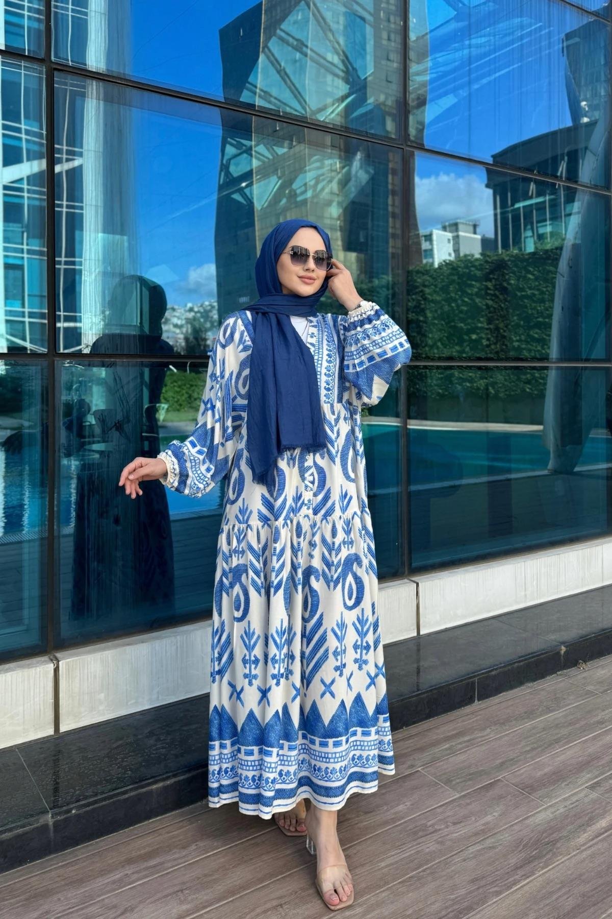 Viscose Dress Rüya Navy Blue
