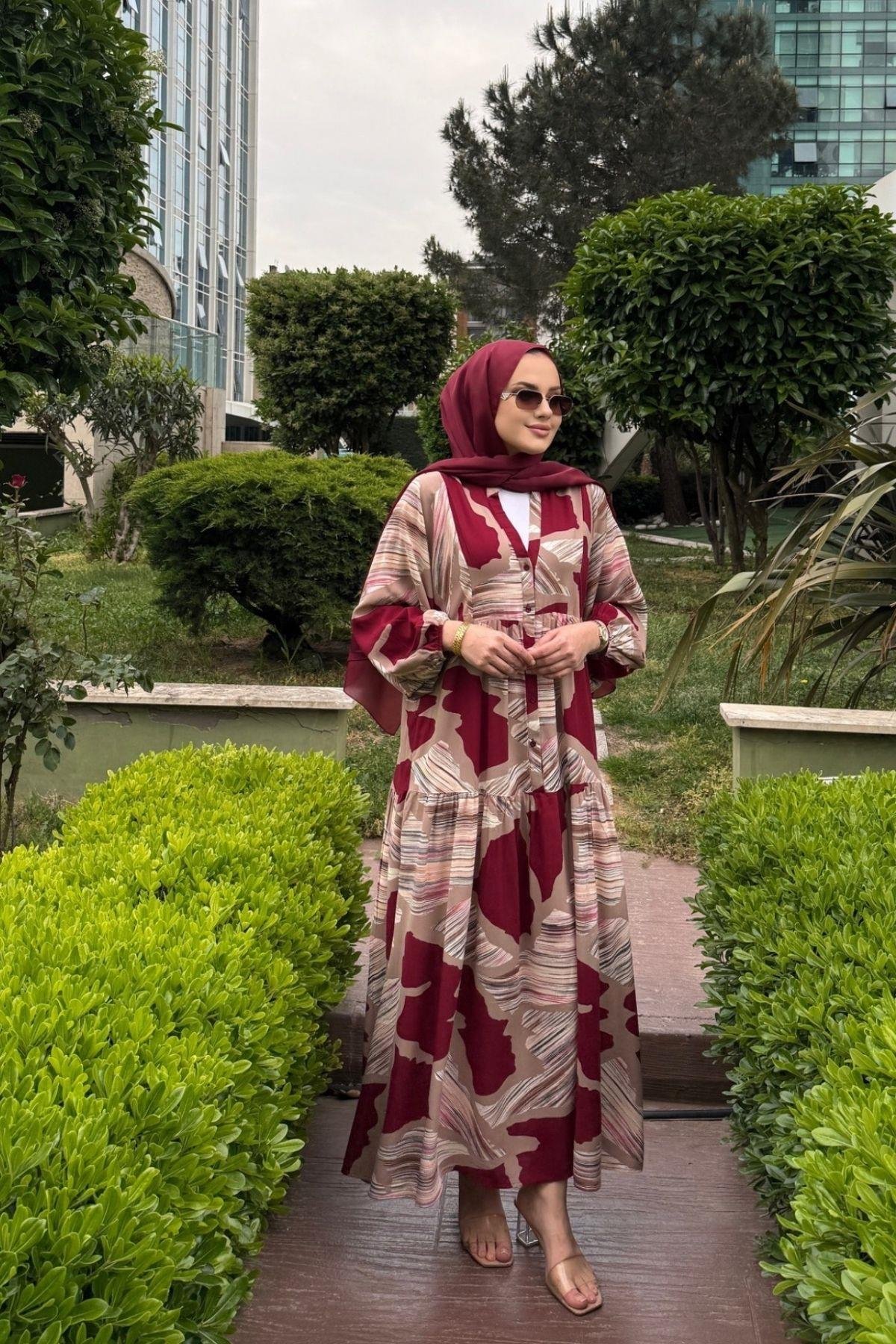 Viscose Dress Saree Burgundy