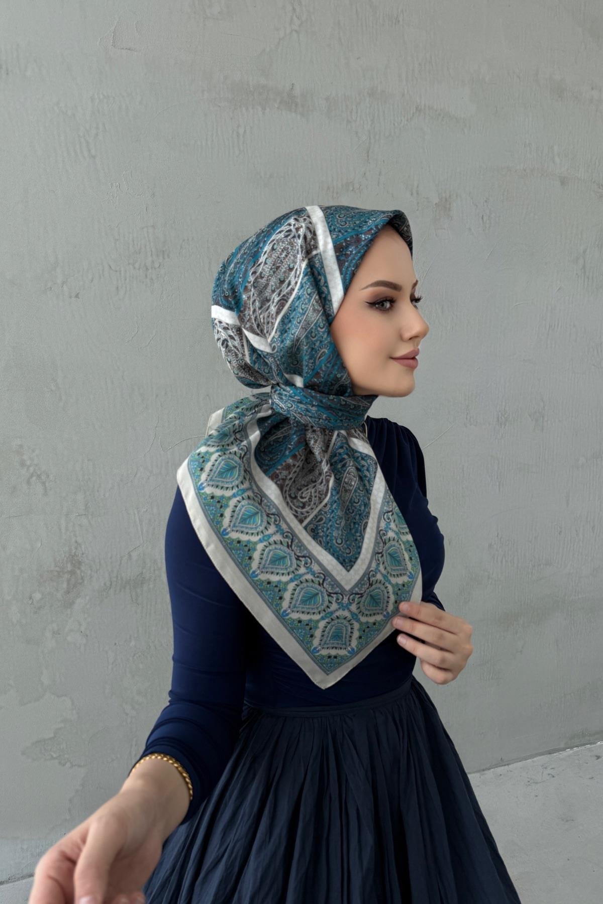 Green & Blue Elvin Bohemian Modal Silk Scarf
