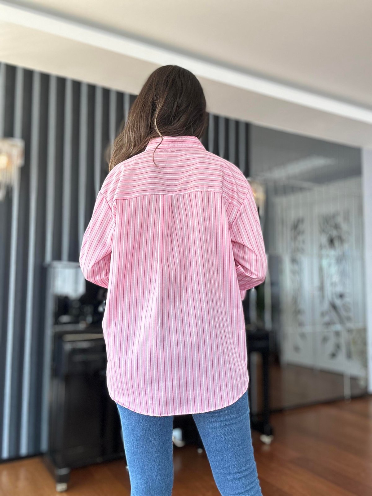 Çizgili Pembe Gömlek