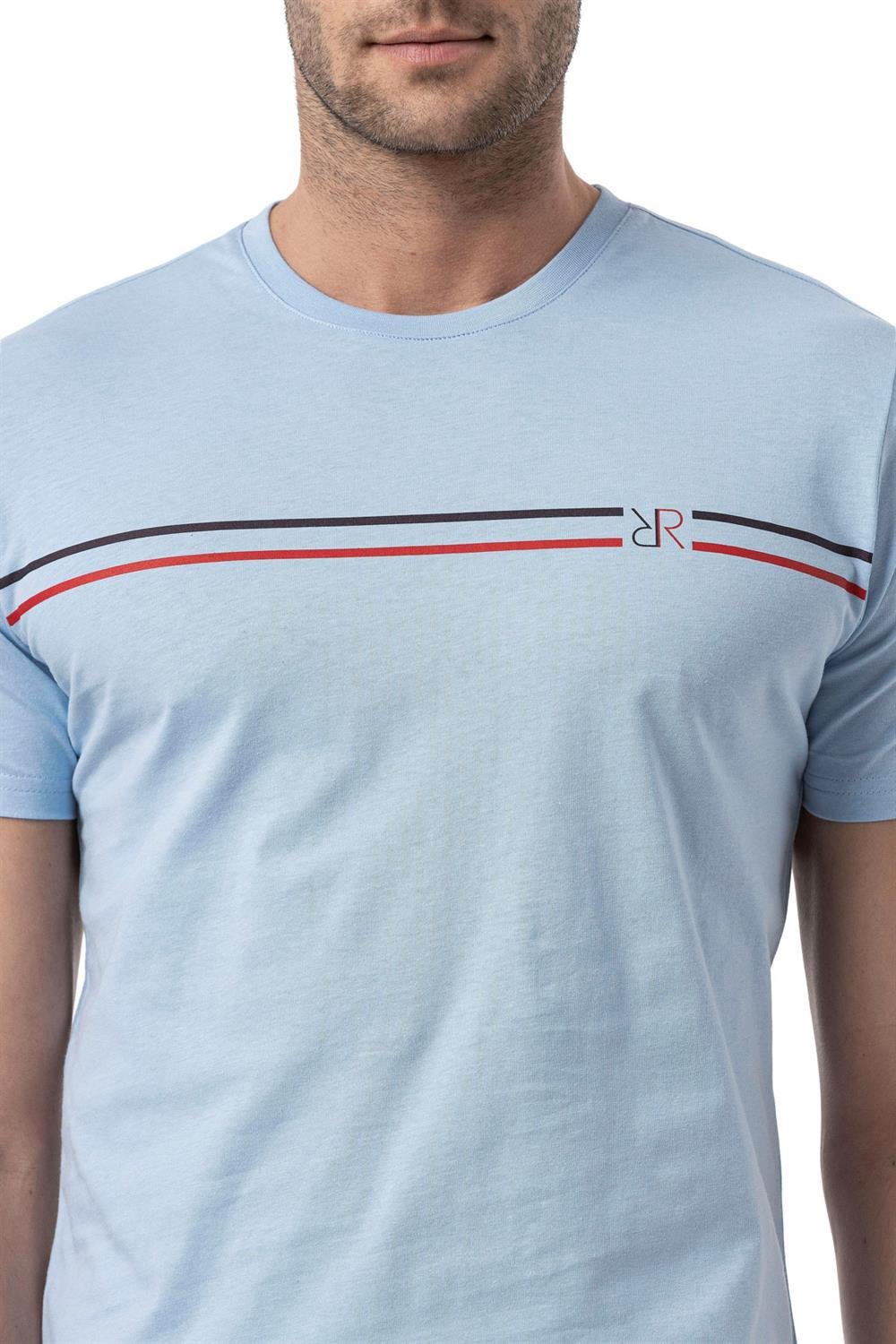 Baskılı Bisiklet Yaka T-Shirt
