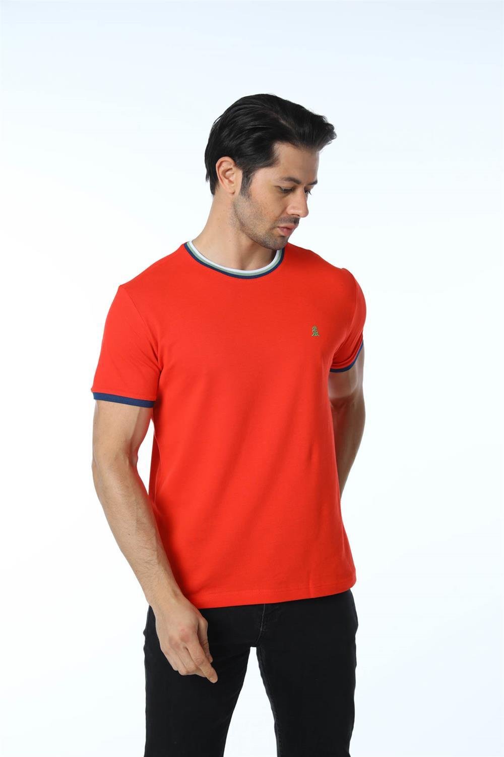 Büyük Beden Basic Pike Bisiklet Yaka T-Shirt