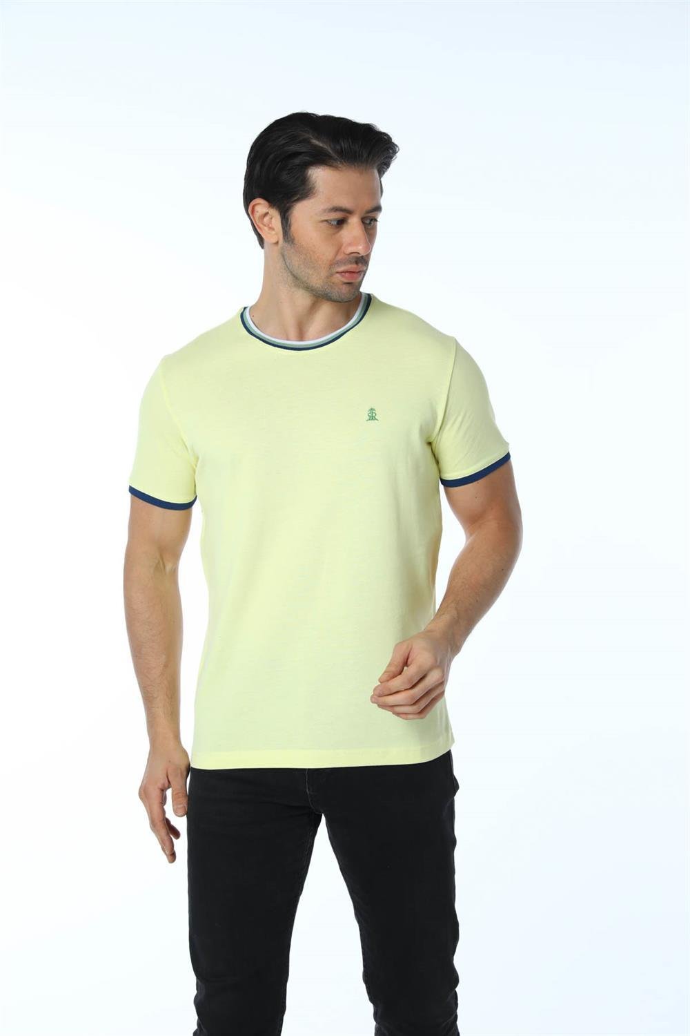 Büyük Beden Basic Pike Bisiklet Yaka T-Shirt