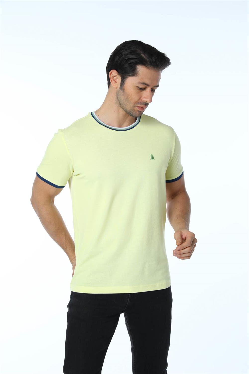 Büyük Beden Basic Pike Bisiklet Yaka T-Shirt