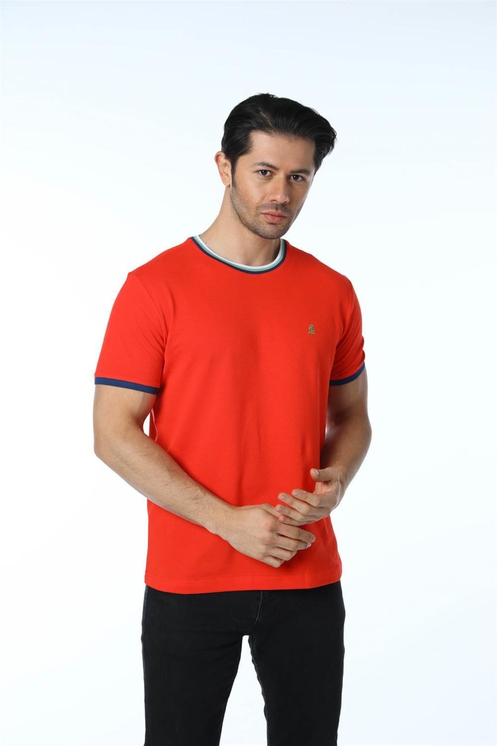 Büyük Beden Basic Pike Bisiklet Yaka T-Shirt