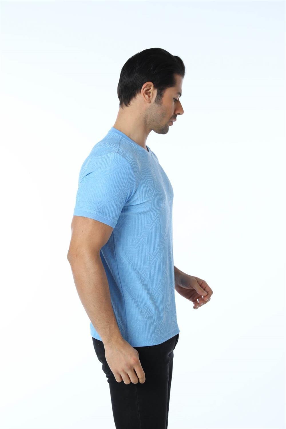 Jakarlı Bisiklet Yaka T-Shirt