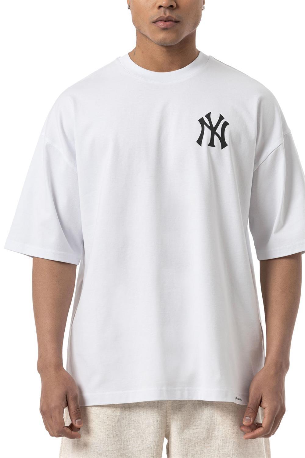 NY Baskılı Oversize T-Shirt