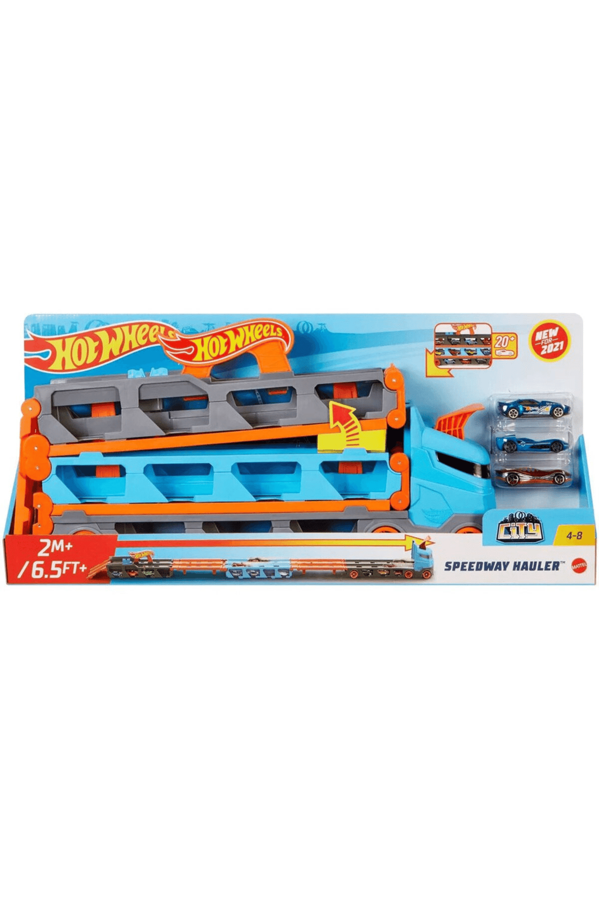 ® Sürat Pistli Tır, 3 Adet 1:64 Ölçekli Araba Içerir, 4-8 Yaş Arası Çocuklar Için % 100 Or