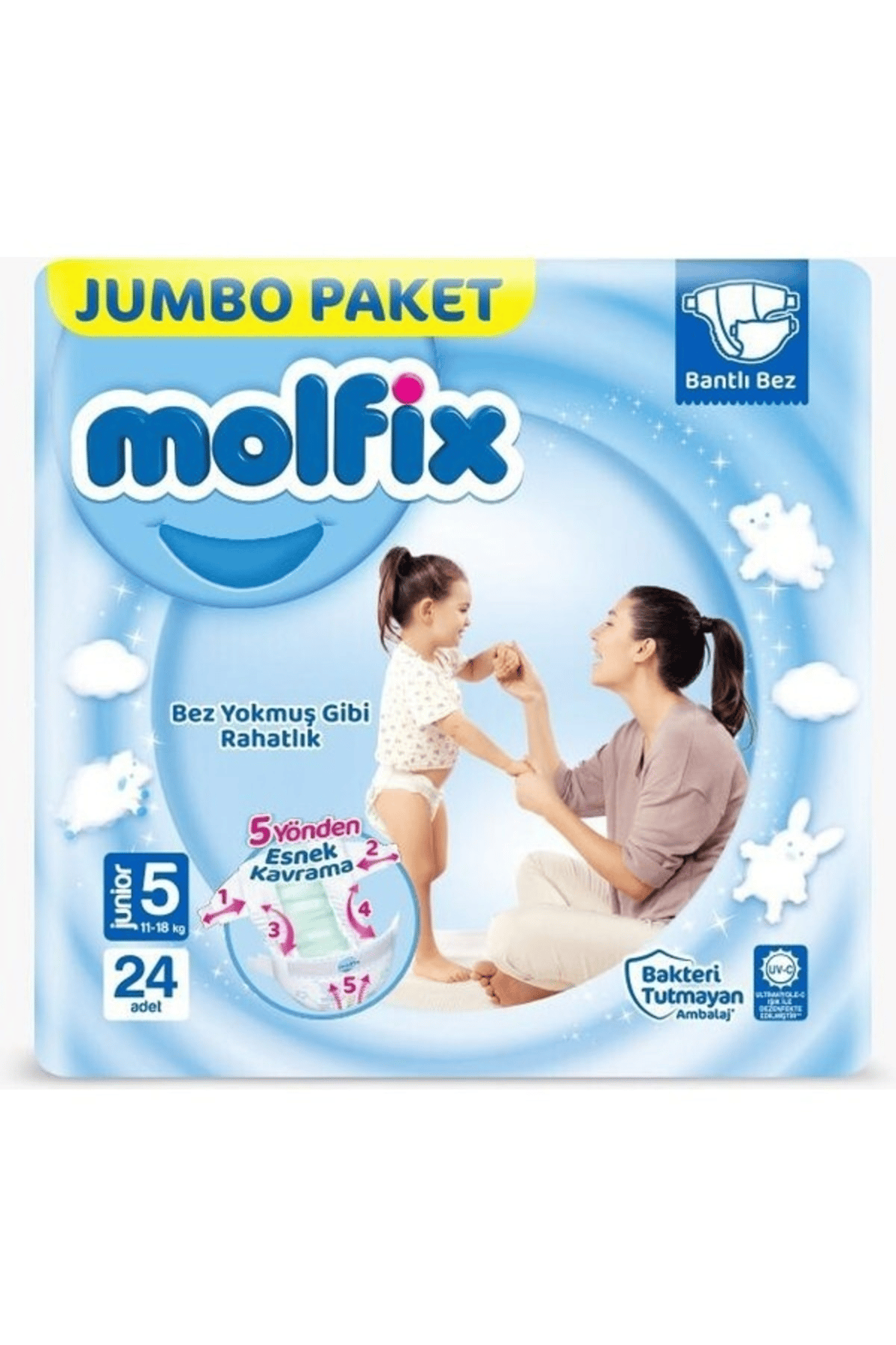 3d Bebek Bezi 5 Beden 11-18 Kg 24'lü (junior Jumbo) +5 Maske
