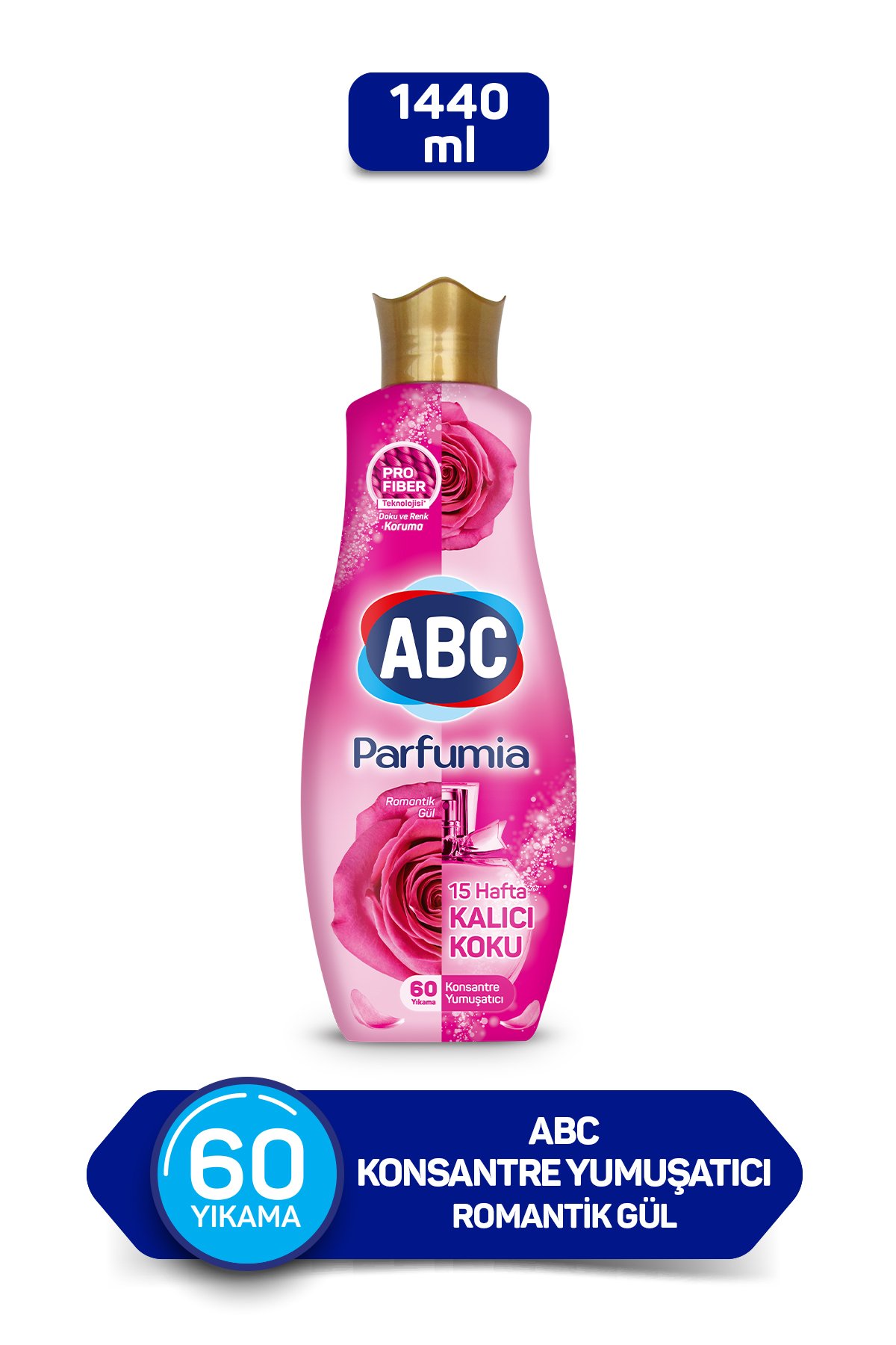 Abc Konsantre Yumuşat. Romantik Gül (Pembe) 1440 ml