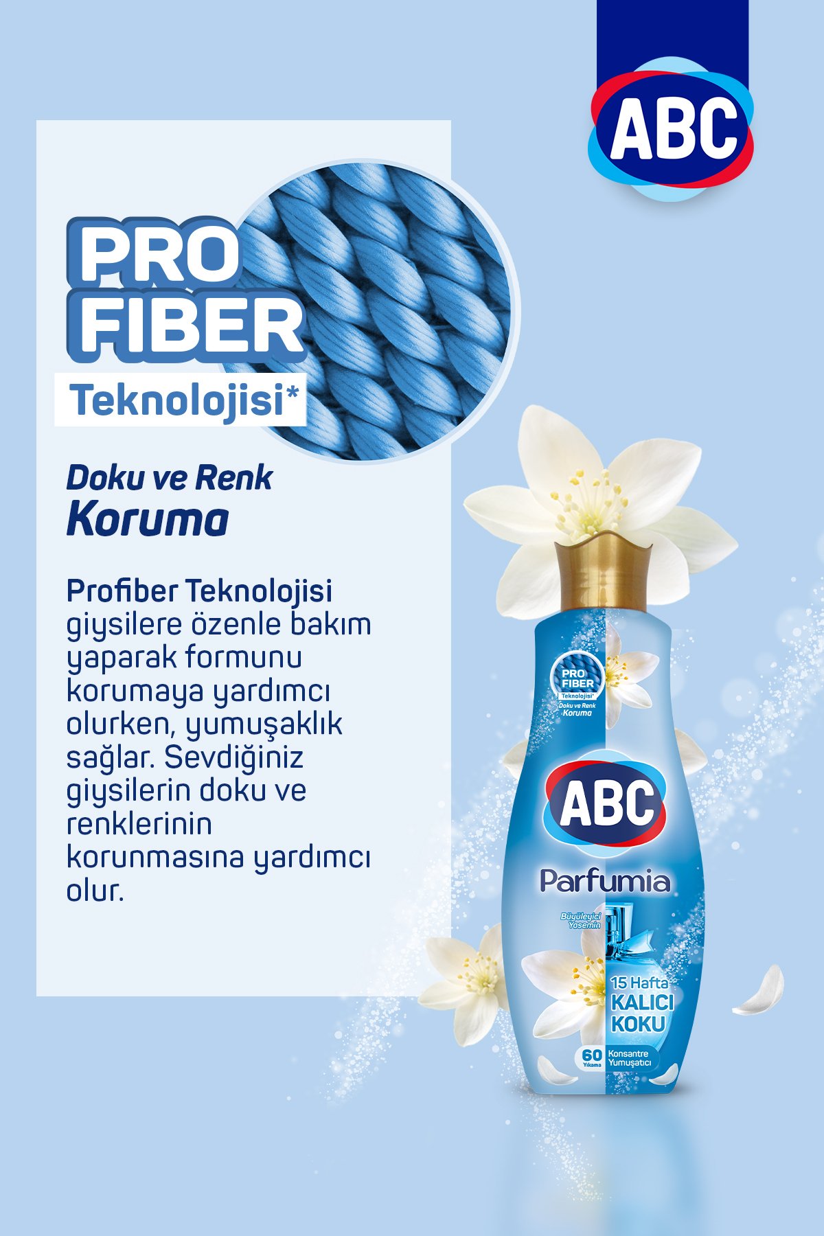 Abc Konsantre Yumuşatacı Büyüleyici Yasemin (Mavi) 1440 ml