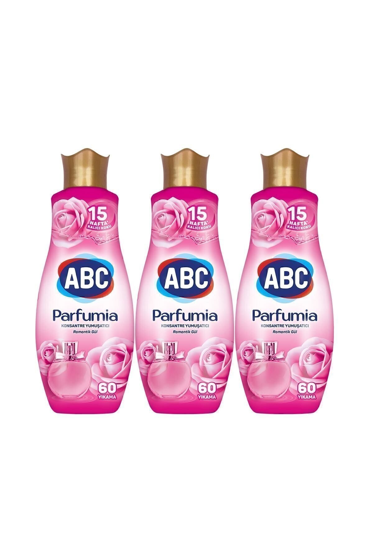 ABC Konsantre Yumuşatıcı Romantik Gül (Pembe) 1440ml x3 Adet