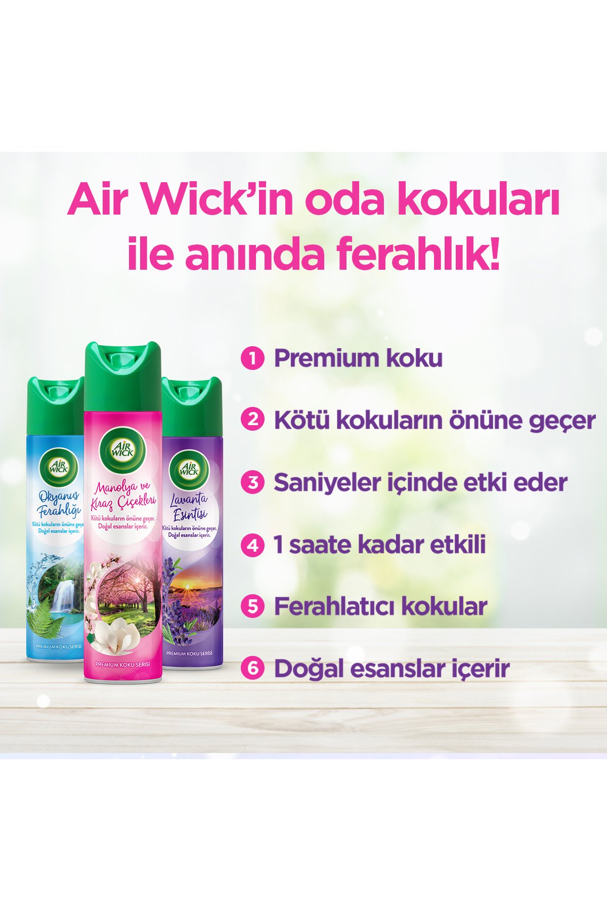 Air Wick Aerosol Manolya ve Kiraz Çiçeği 300 ml