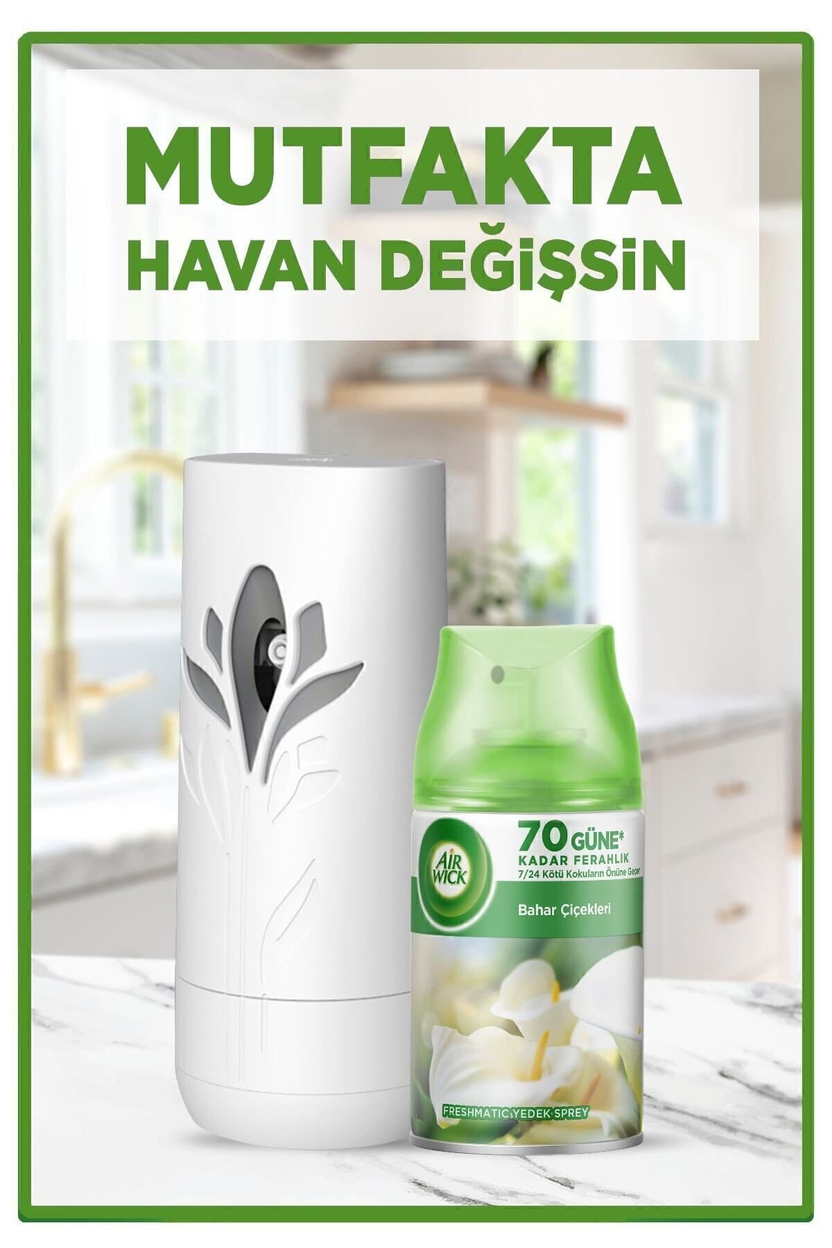Air Wick Oda Kokusu Freshmatik, Otomatik Sprey Makine + Bahar Çiçekleri Yedek Sprey 250 ml